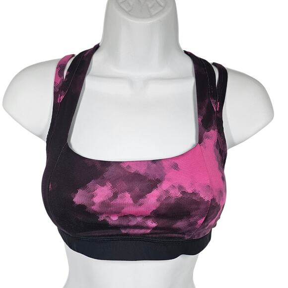 Lululemon Splendour Bra Blooming Pixie Raspberry + Black Size 6 - Picture 3 of 10